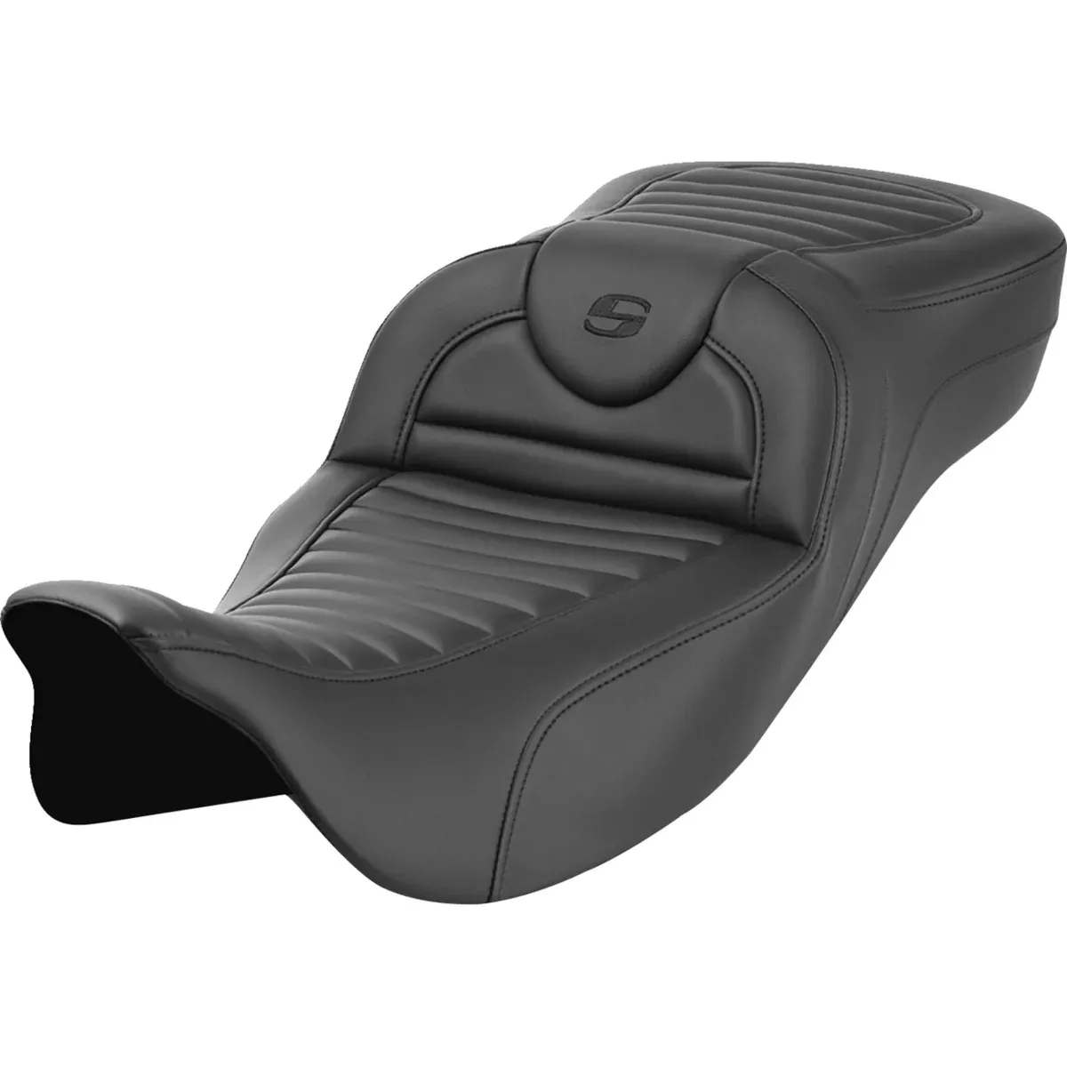 Saddlemen Roadsofa Extended Reach Seat Without Backrest Tuck-N-Roll - 808-07B-20300 For Harley Touring 2008-2025