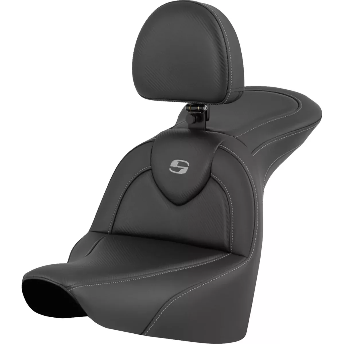 Saddlemen Roadsofa Standard Reach Seat Carbon Fiber With Driver Backrest Flfb Fxbr - 818-27-185BR For Harley Softail 2018-2026