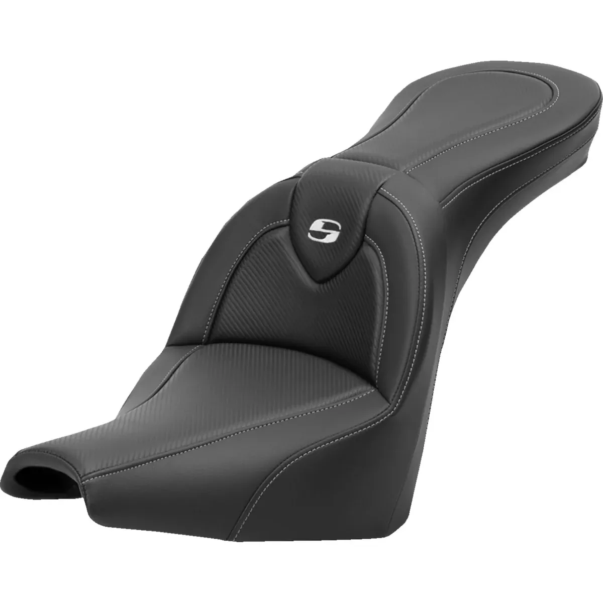 Saddlemen Roadsofa Standard Reach Seat Carbon Fiber Without Backrest - 818-30-185 For Harley Softail 2018-2026