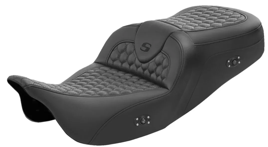 Saddlemen Roadsofa Standard Reach Seat Honeycomb Without Backrest Heated - 808-07B-189HCT For Harley Touring 2008-2025