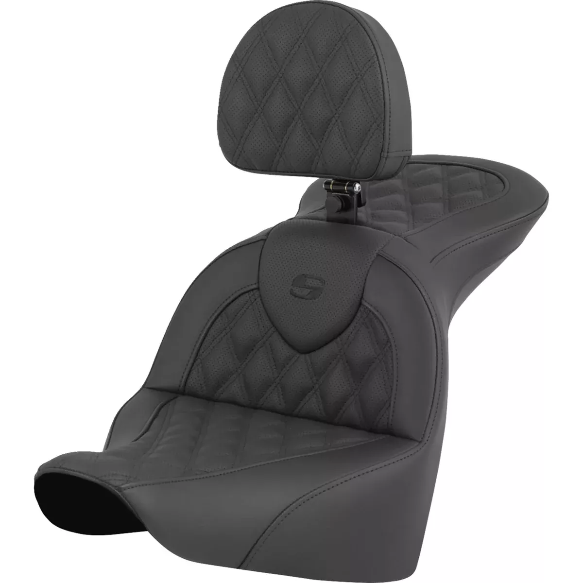 Saddlemen Roadsofa Standard Reach Seat Lattice Stitch With Driver Backrest Flfb Fxbr - 818-27-182BR For Harley Softail 2018-2026