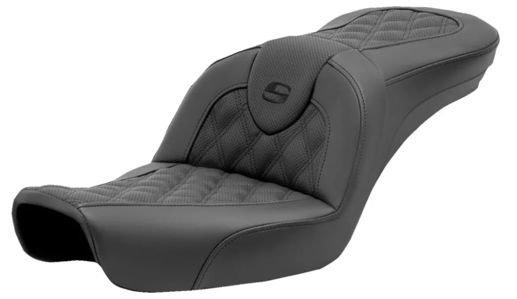 Saddlemen Roadsofa Standard Reach Seat Lattice Stitch Without Backrest – 896-04-182 For Harley Dyna 1996-2003