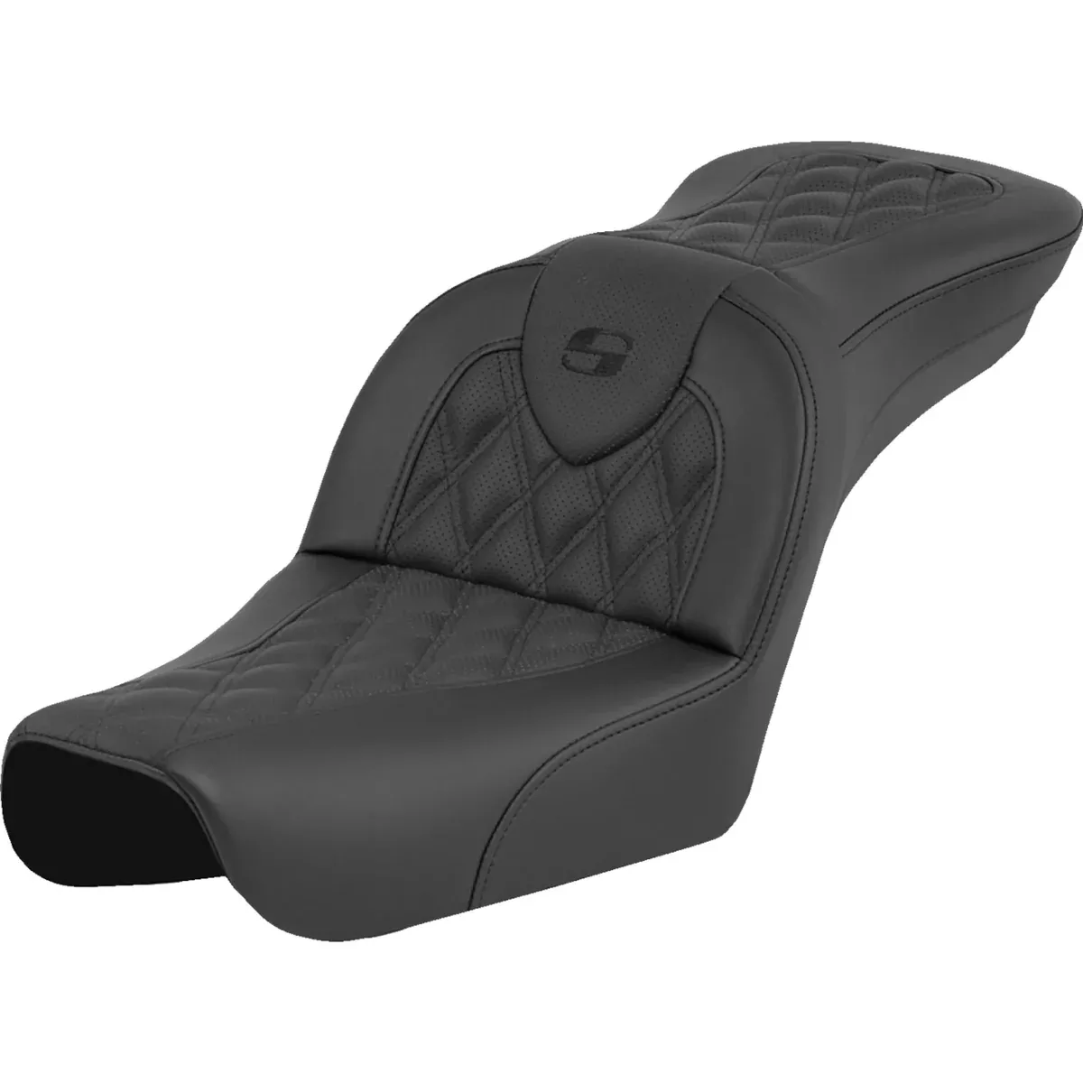 Saddlemen Roadsofa Standard Reach Seat Lattice Stitch Without Driver Backrest - 804-05-182 For Harley Dyna Wide Glide 2004-2005