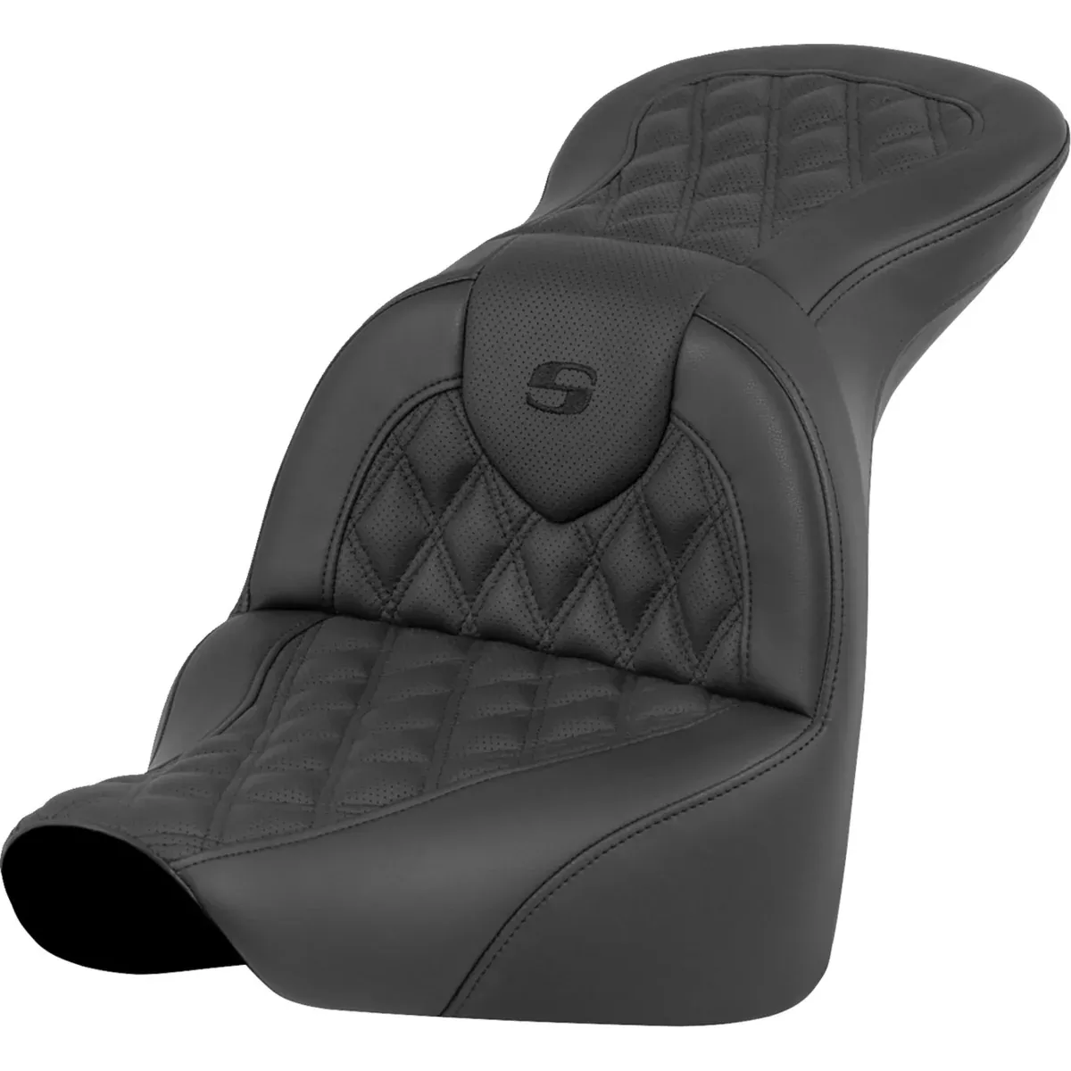 Saddlemen Roadsofa Standard Reach Seat Lattice Stitch Without Driver Backrest Flfb Fxbr – 818-27-182 For Harley Softail 2018-2026