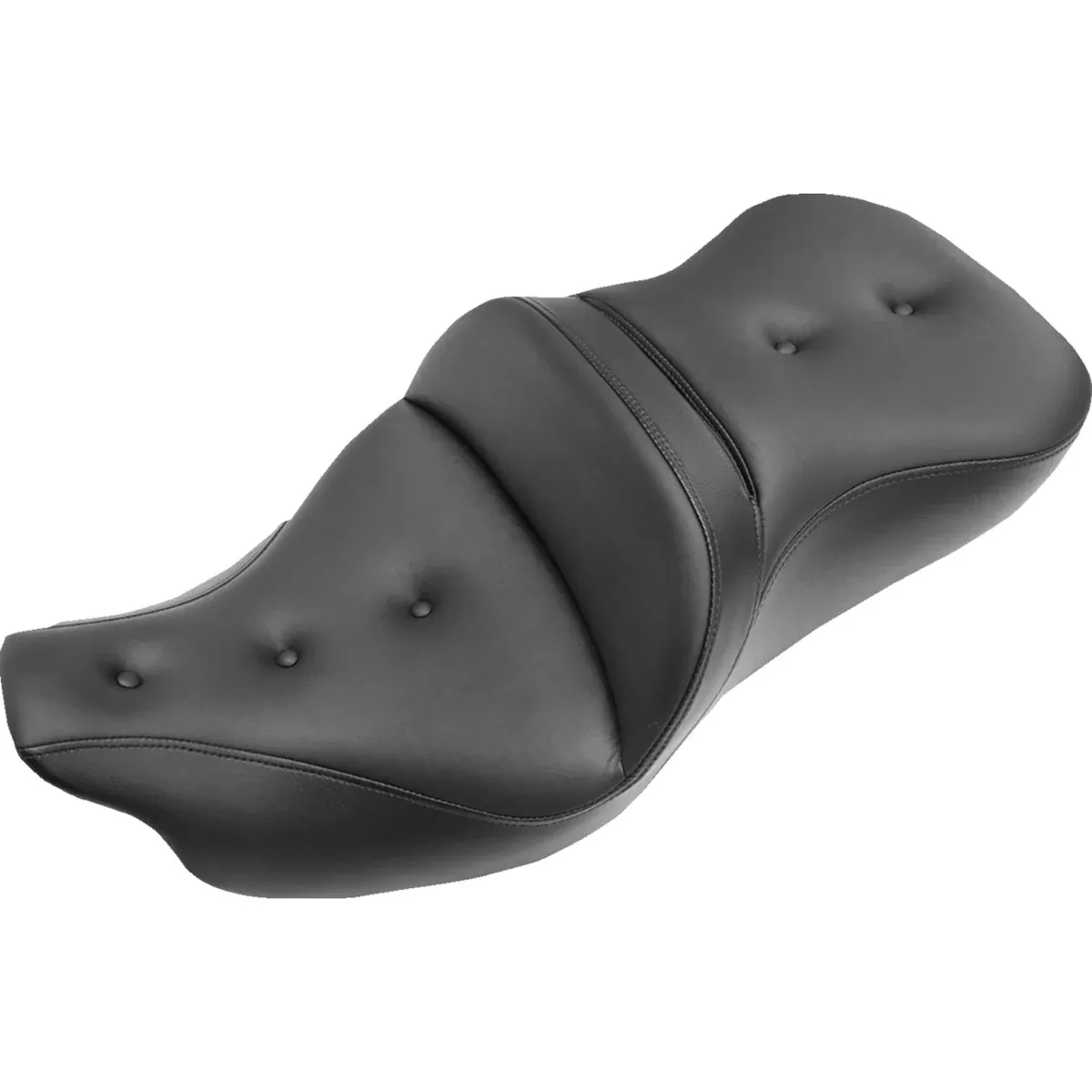Saddlemen Roadsofa Standard Reach Seat Pillow Top With Backrest Black – 808-07B-181TBR For Harley Touring 2008-2025