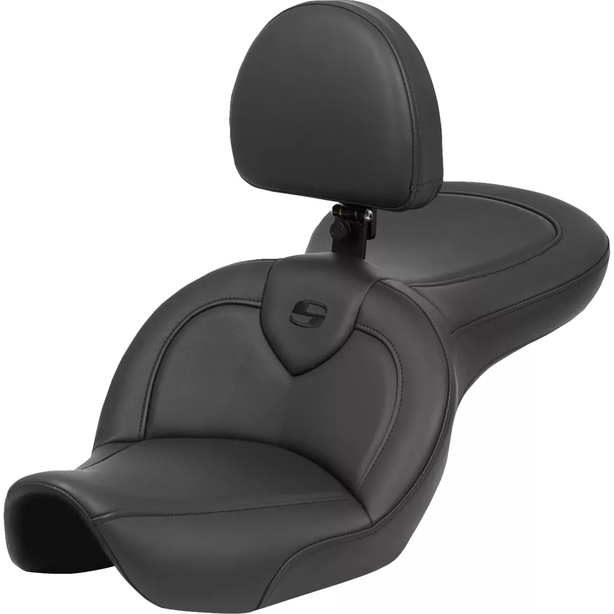 Saddlemen Roadsofa Standard Reach Seat With Backrest Black - 896-05-187BR For Harley Dyna Wide Glide 1996-2003