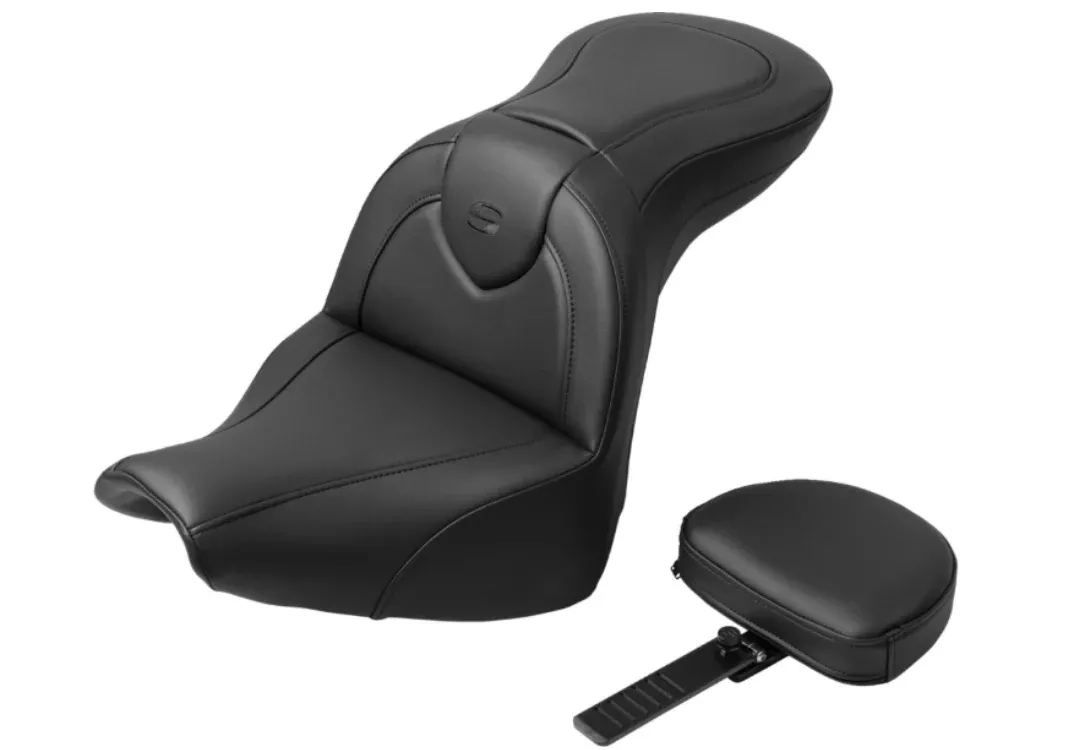 Saddlemen Roadsofa Standard Reach Seat With Backrest Black Stitch Fxbr S - 818-31-187BR For Harley Softail 2018-2020