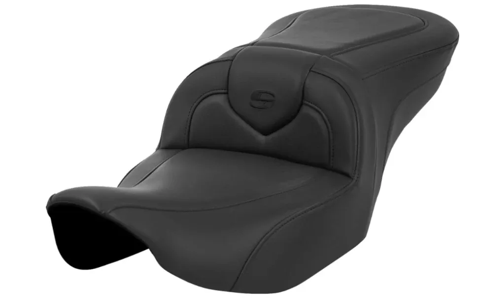 Saddlemen Roadsofa Standard Reach Seat Without Backrest Black Stitching - 823-07-187 For Harley Touring 2023-2026