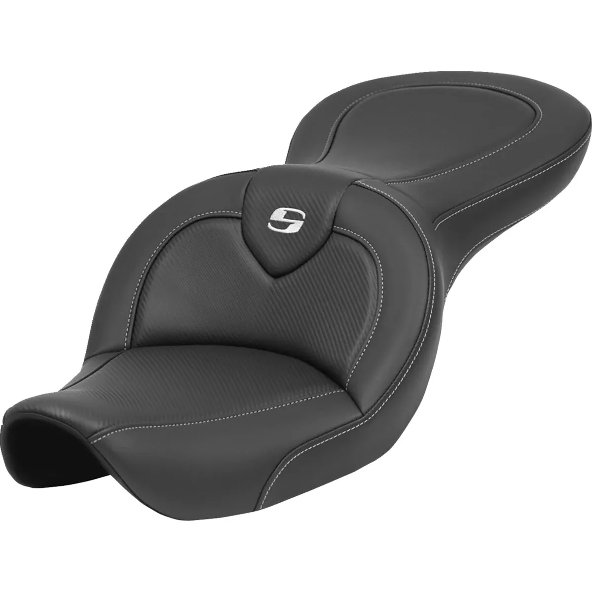 Saddlemen Roadsofa Standard Reach Seat Without Backrest Carbon Fiber - 896-05-185 For Harley Dyna Wide Glide 1996-2003