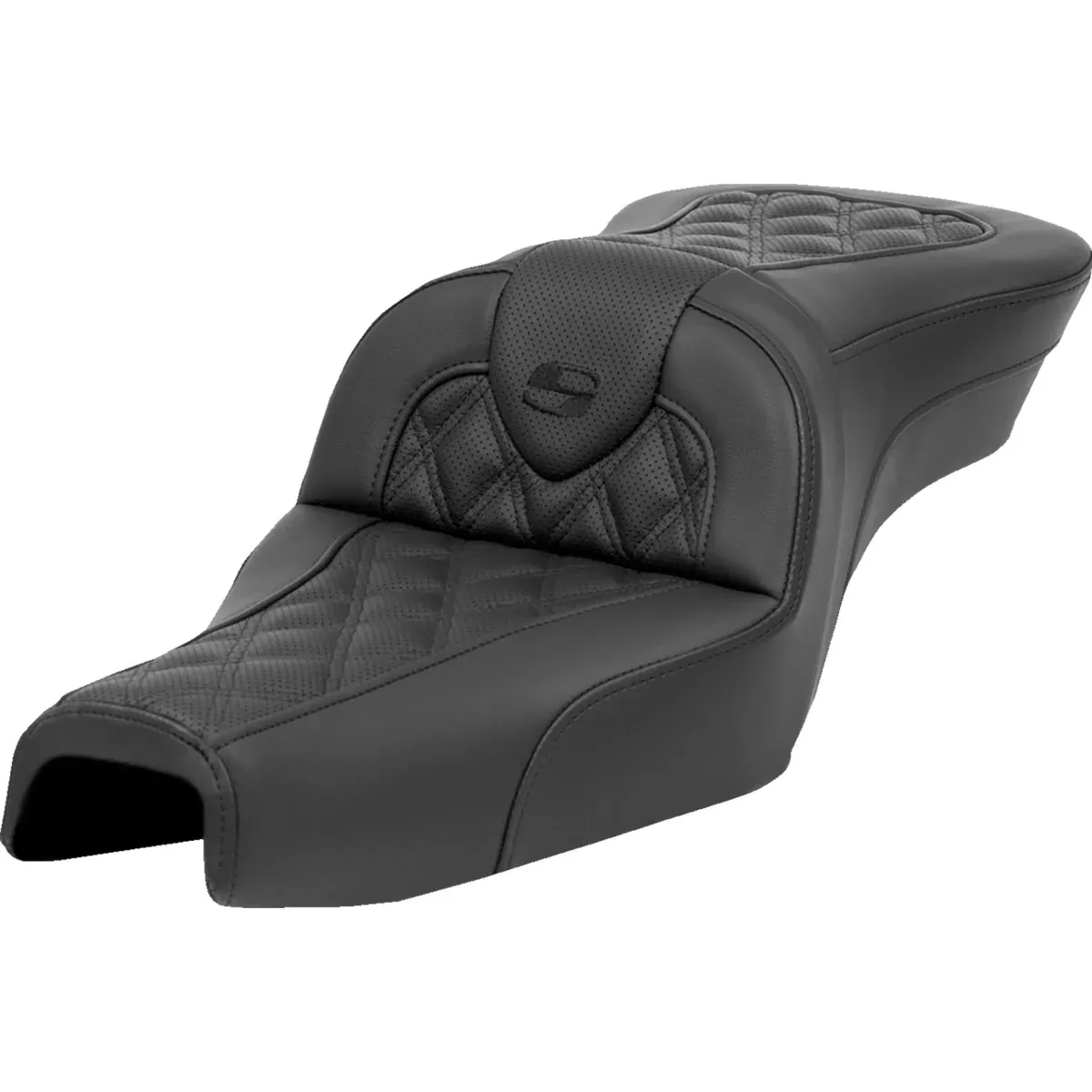 Saddlemen Roadsofa Standard Reach Seat Without Backrest Lattice Stitch - 807-03-182 For Harley Sportster 2004-2020 (4.5G Tank)