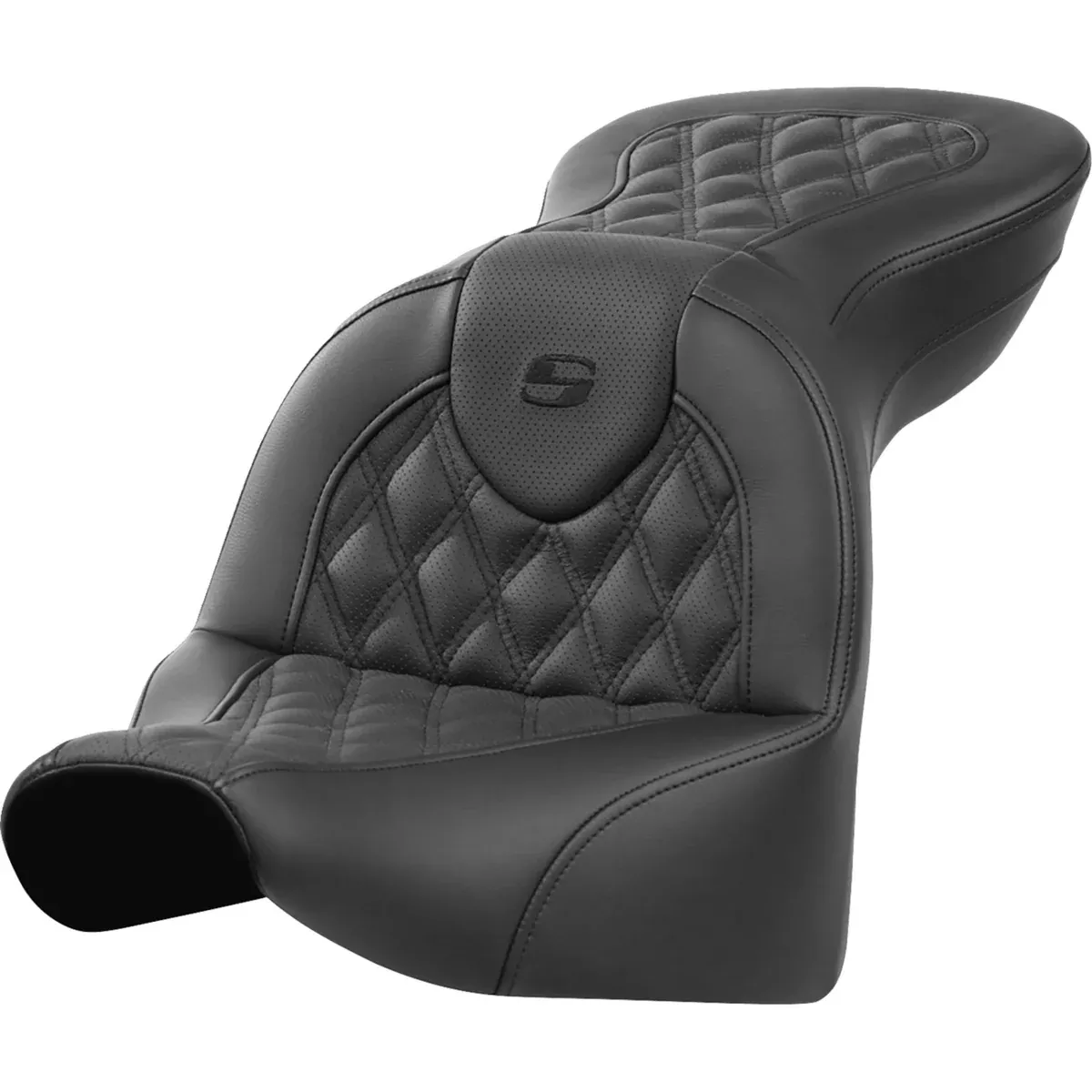 Saddlemen Roadsofa Standard Reach Seat Without Backrest Lattice Stitch Fxbr S – 818-31-182 For Harley Softail 2018-2020
