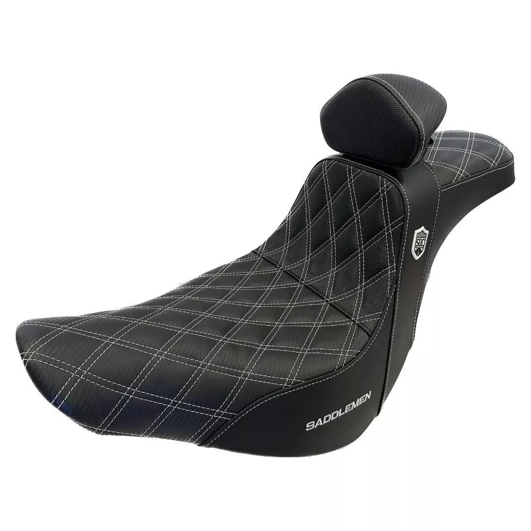 Saddlemen Silver Stitch 0802-1435 SC81829DBRT Pro Series SDC Performance Grip Seat Backrest For Harley Softail 2018-2025