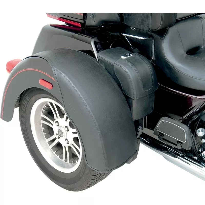 Saddlemen Smooth Black Rear Fender Bra Protectors Harley Trikes FLHX FLHT 08-Up
