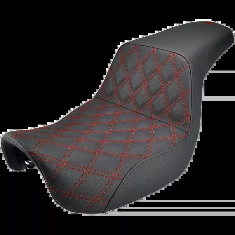 SADDLEMEN STEP UP RED LATTICE STITCH HARLEY DAVIDSON DYNA 06-17