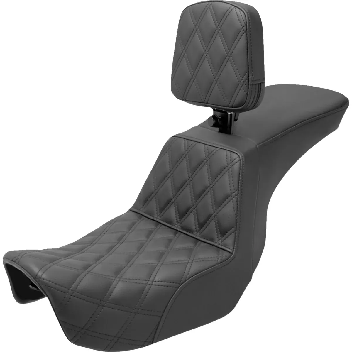 Saddlemen Tour Step-Up Seat Rider Backrest Front Lattice Stitch – 806-04-192BR For Harley Motorcycles 2006-2017