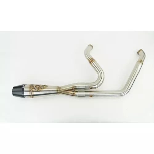 Sawicki 2-1 Shorty Exhaust for 2017-2023 Harley Touring - Brushed