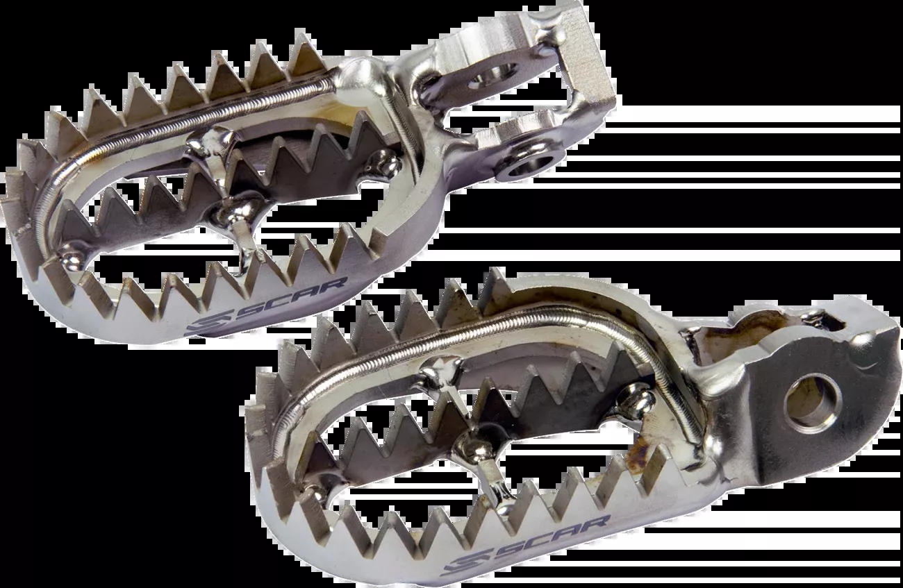 Scar Racing Gripper Titanium Foot Pegs (Silver) S8516 - Stark Varg 2025-2026