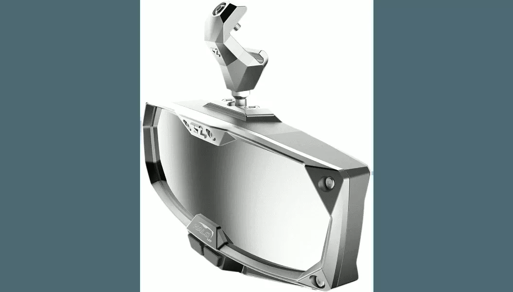 Seizmik Halo R Rear View w/LED Cabin Light Mirror for Polaris Pro-Fit ROPS Models - Silver w/Silver Bezel