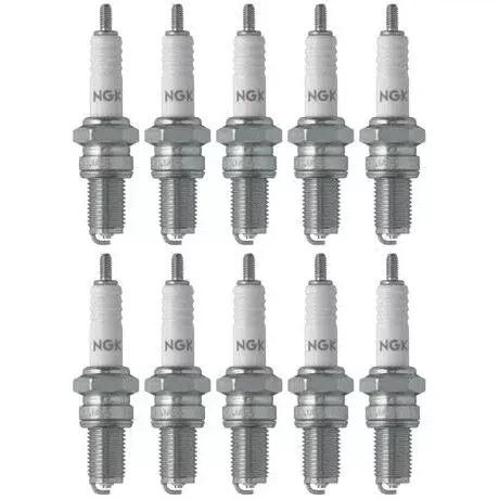 Set of 10 NGK Standard Spark Plugs for Suzuki GN125E 1997-1991 Engine 125cc