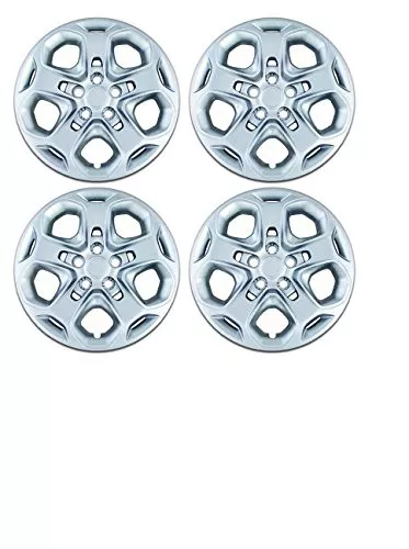Set of 4 Silver 17 Inch 5 Spoke Wheel Covers w/ Retention System: IWC457/17S