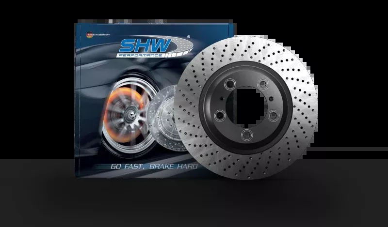 SHW 2016 Porsche Boxster Spyder w/o Ceramics Right Rear Cross-Drilled MB Brake Rotor (98135240400)