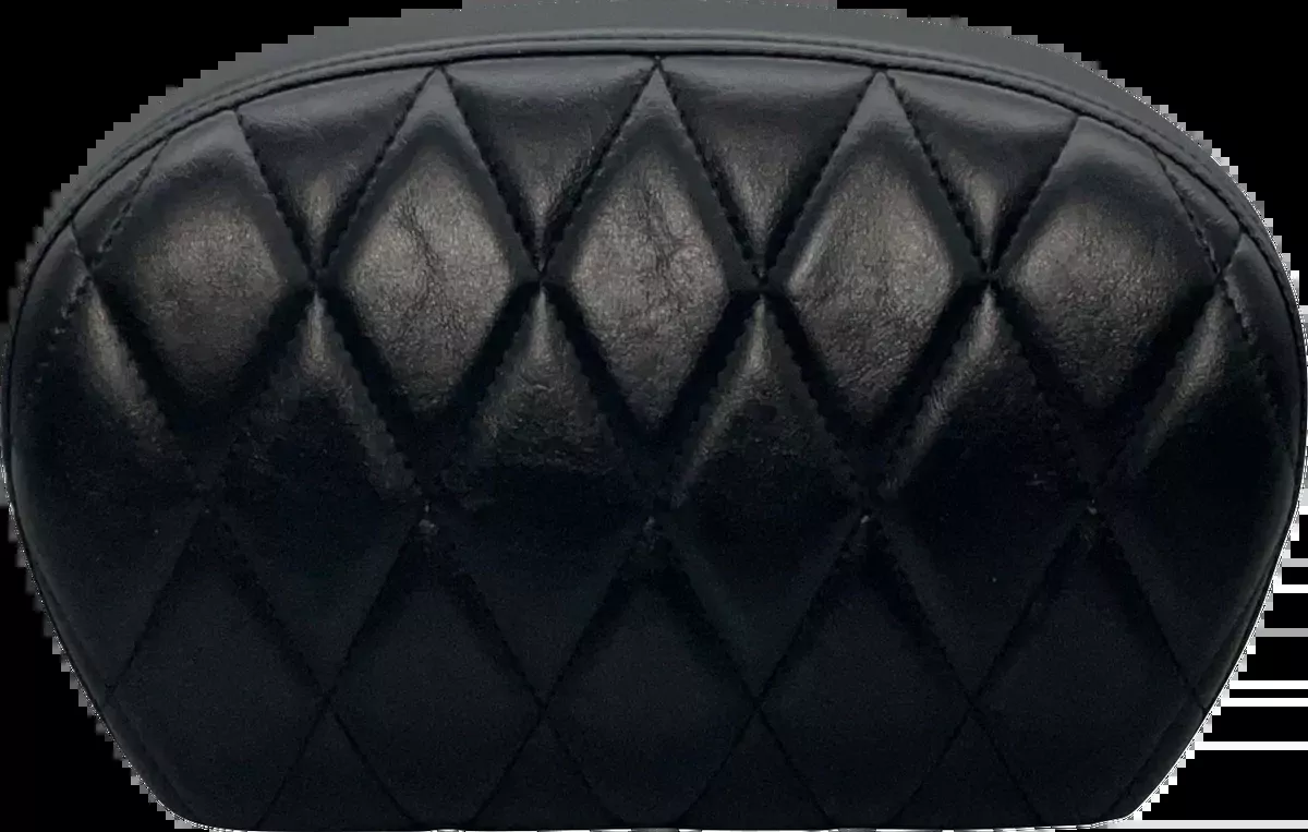 Sissy Bar Pad - Large - Vinyl - Single Diamond - Shiny Black