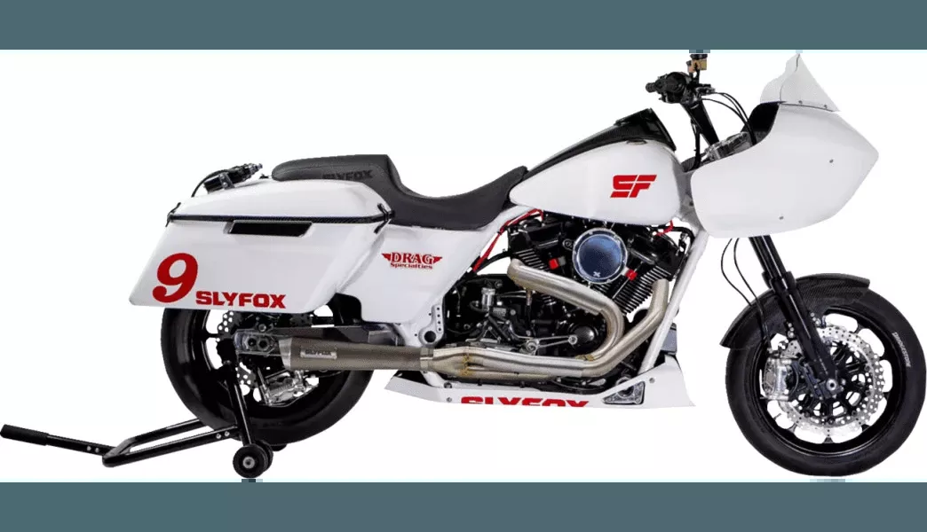 SlyFox 2-into-1 Full Stainless Steel Exhaust System for '17-Up Harley Davidson Touring Models w/ Mid Controls