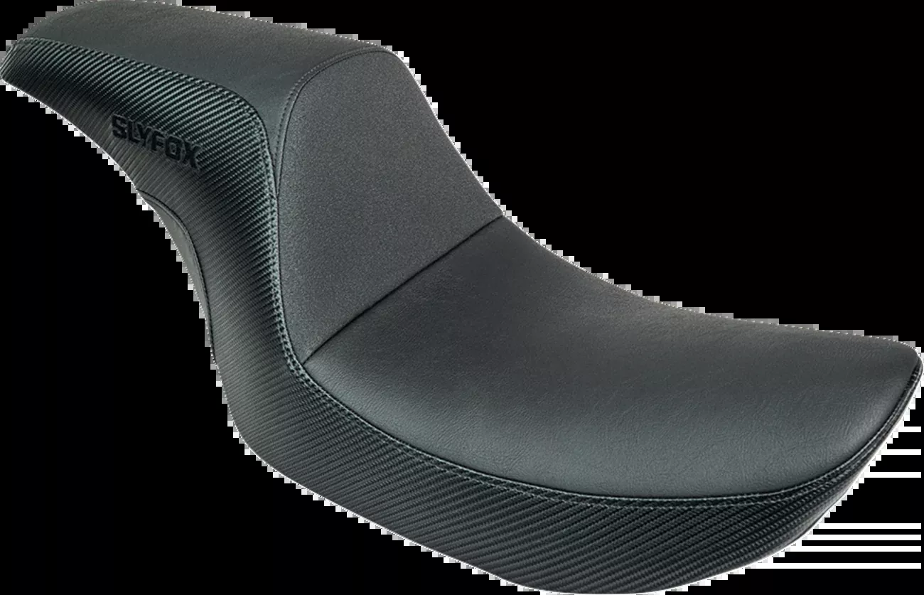 SLYFOX Drifter Seat - Black Logo - Black Vinyl - Smooth - FXR '82-'00 - SlyFox4681A