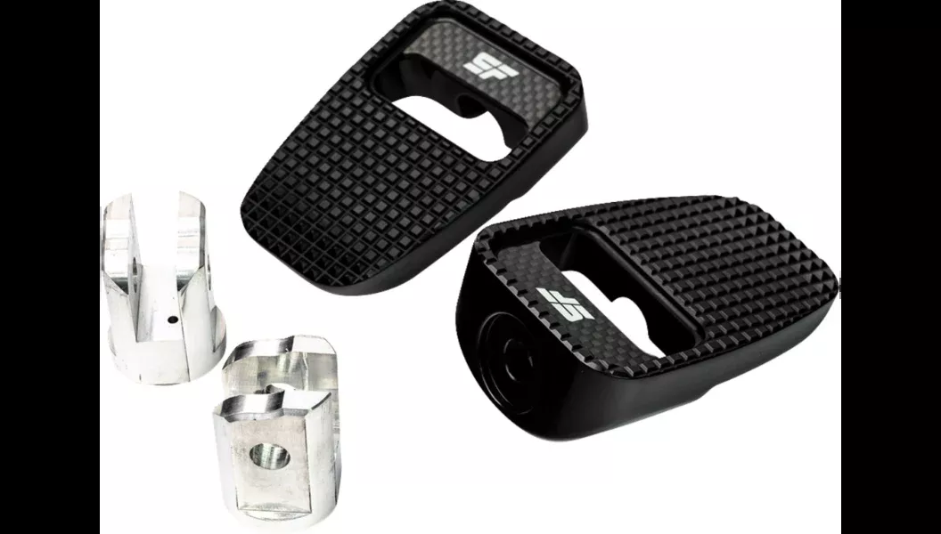 SLYFOX Footpegs - Black Anodized - Front SF-904-01-1