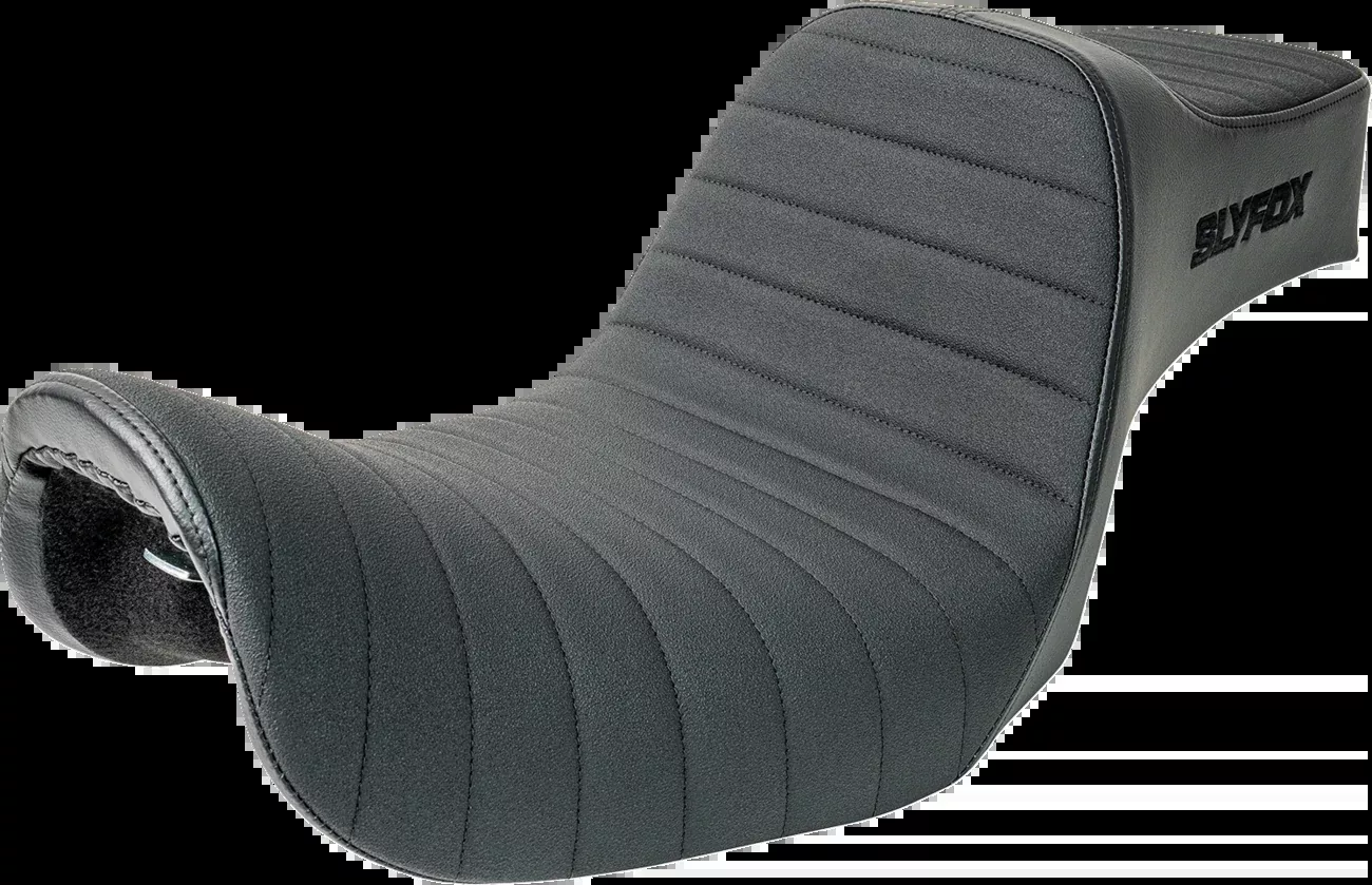 SLYFOX Highnoon Seat - Vinyl - Classic Stitch - Black Logo - FXD '96-'03 - 4703A-SlyFox