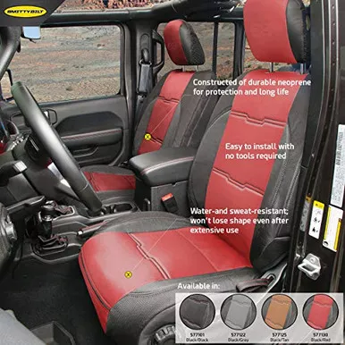 Smittybilt 577130, Front/Rear Red/Black, GEN2 Neoprene Seat Covers
