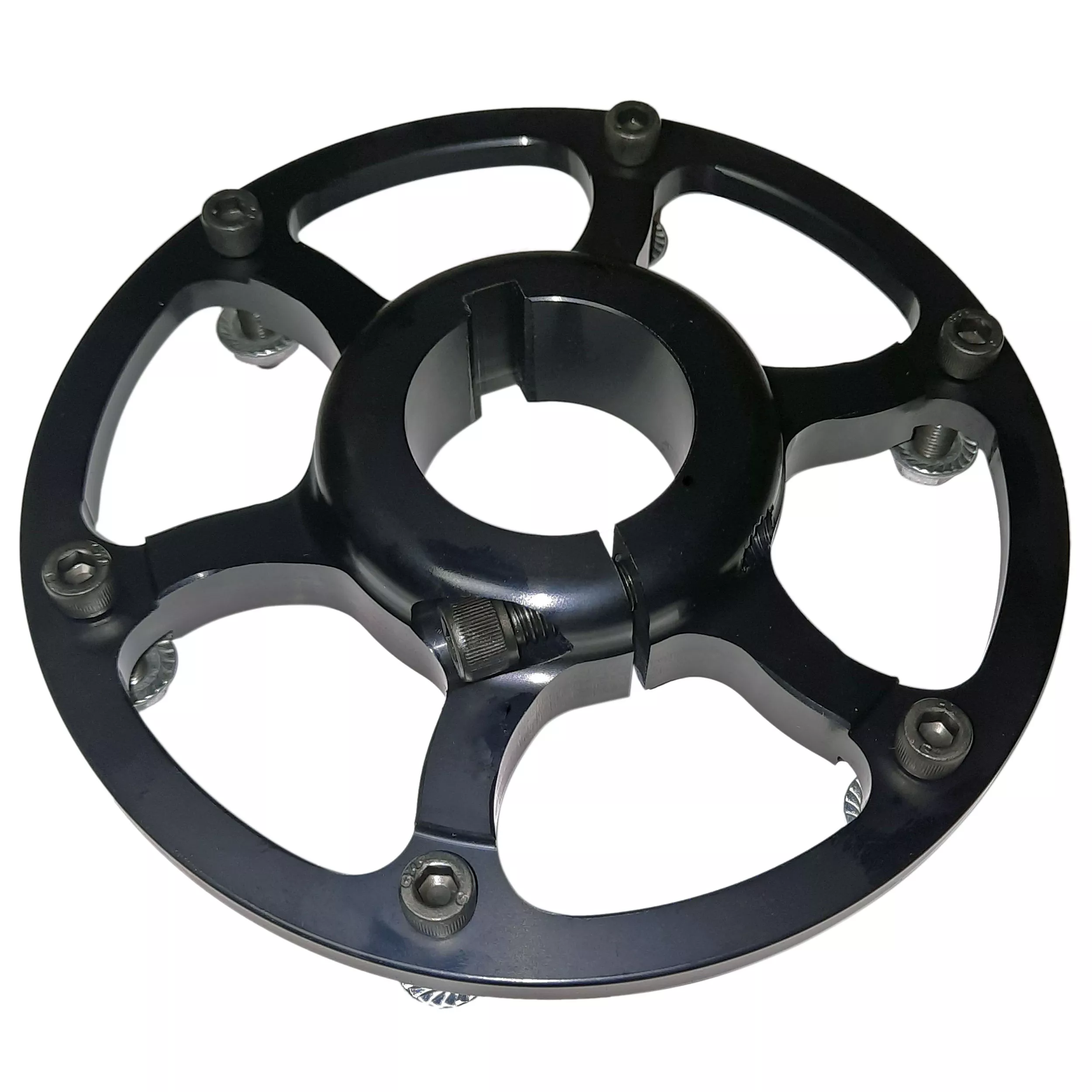 Sprocket Hub (40mm Bore) Aluminum | 5-1/4" Bolt Circle | Clamp-On