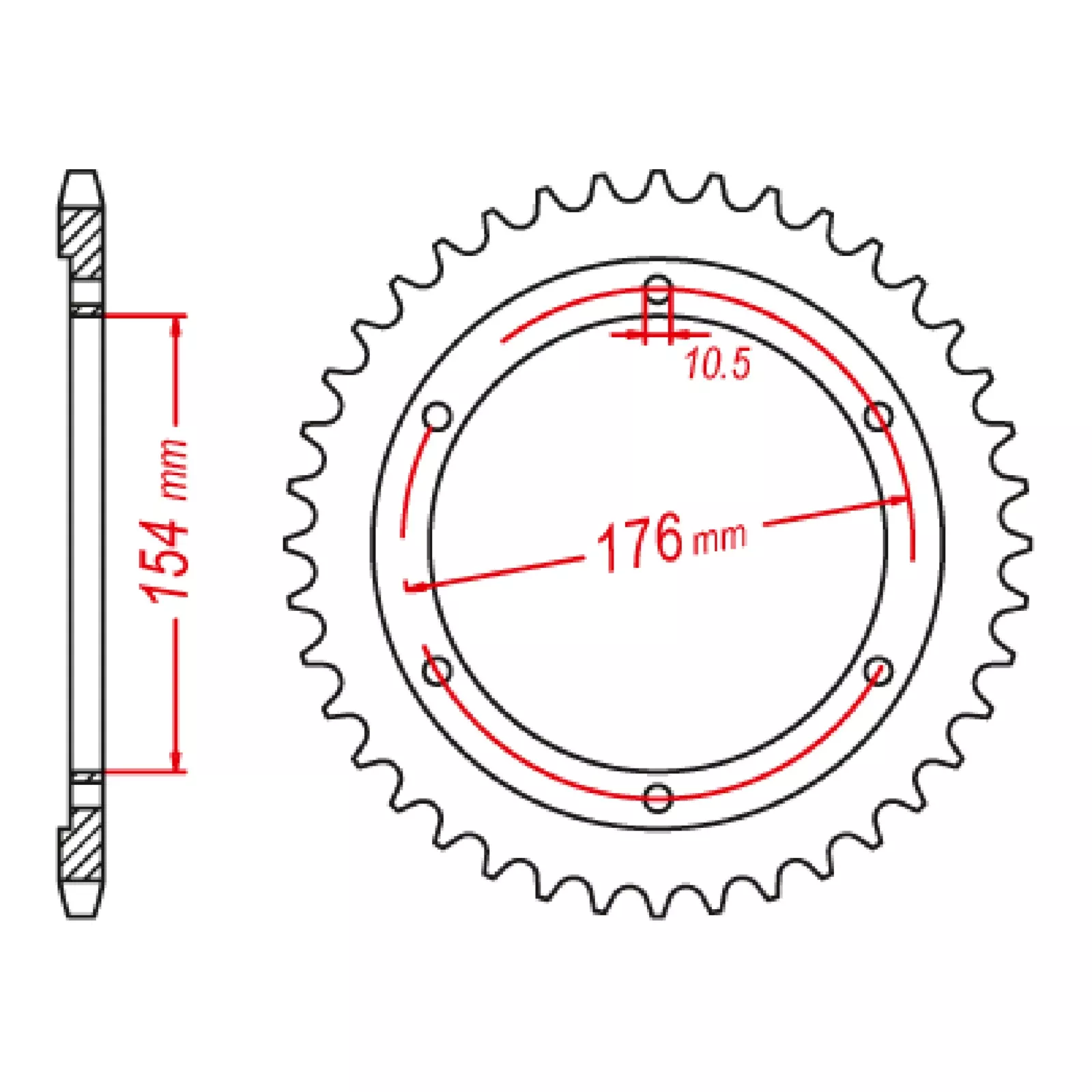 Sprocket Rear MTX 1346 44T #525 11-1346-44