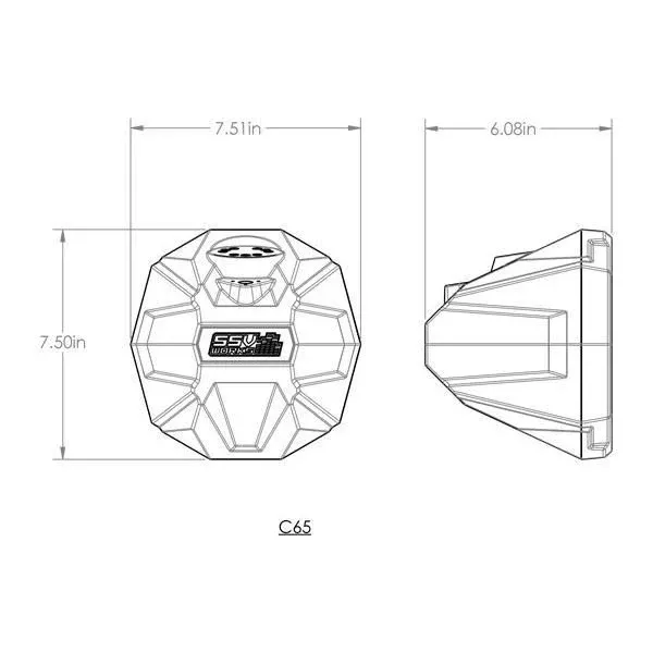SSV Works Universal 6.5” Cage Mounted Unloaded Speaker Pods With 1.75″ Clamps