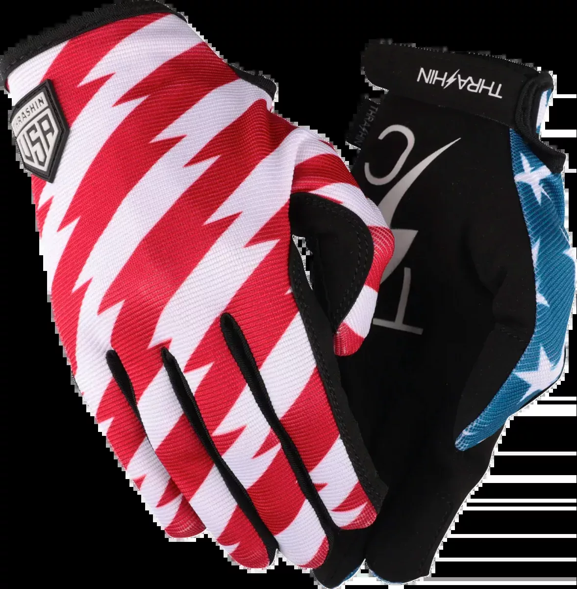 Stars & Bolts Stealth Gloves - Red/Blue - Large