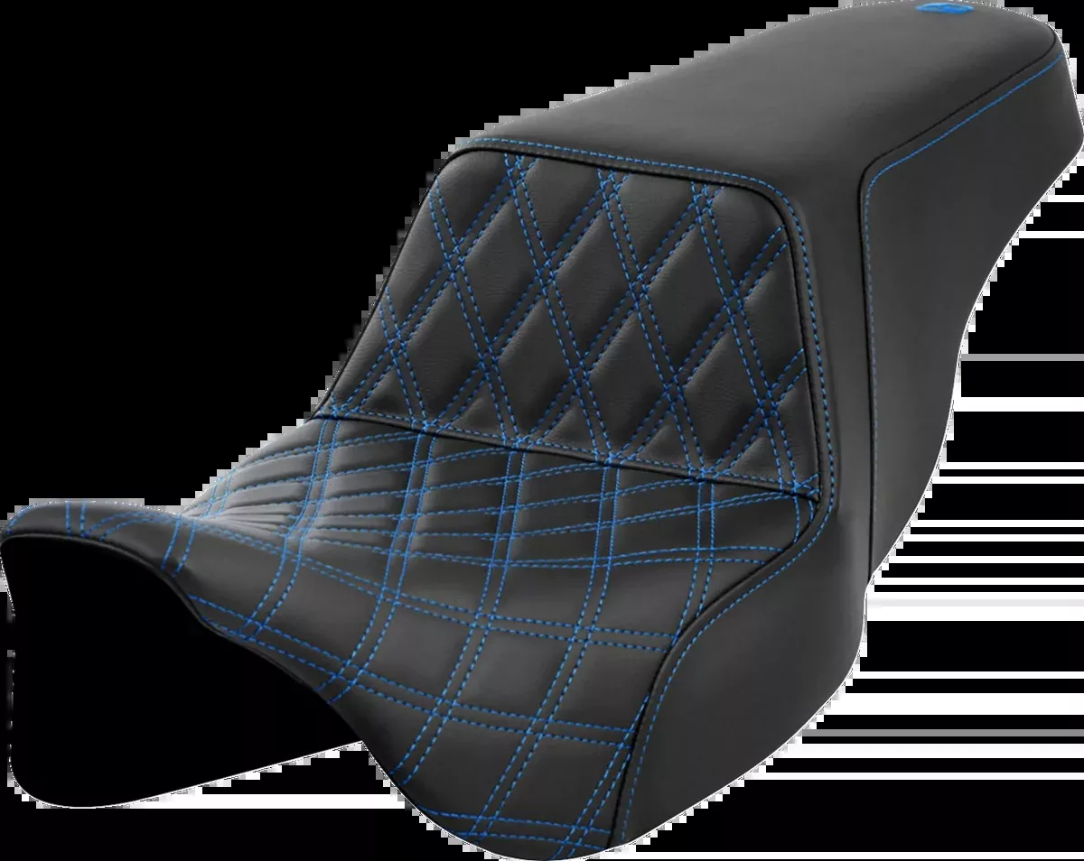 Step-Up Seat - Front Lattice Stitch - Blue Stitch - FLH/FLT '08-'23