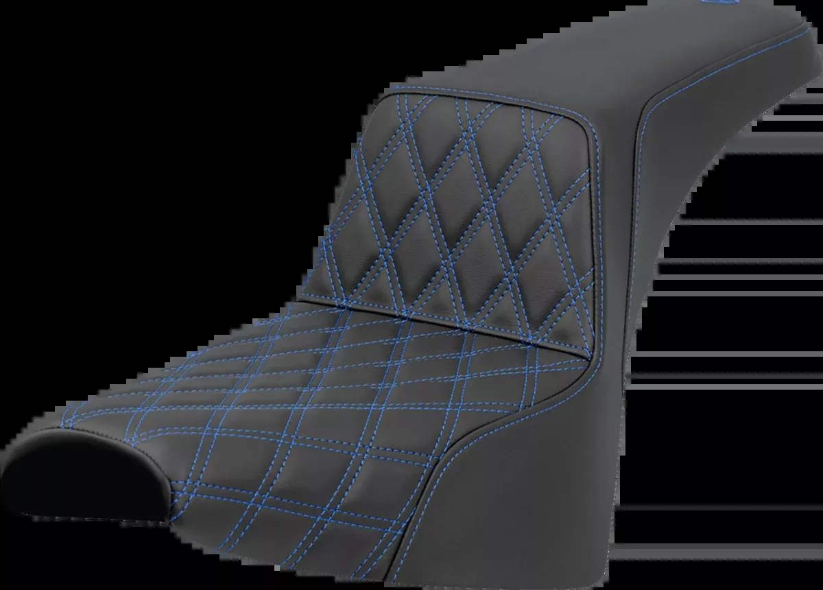 Step-Up Seat - Front Lattice Stitch - Blue Stitch - FXST/FXBB '18-'25