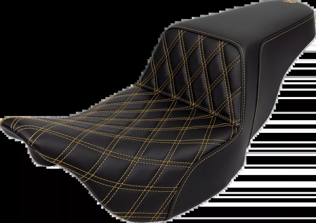 Step-Up Seat - Front Lattice Stitch - Gold Stitch - FLH/FLT '08-'23