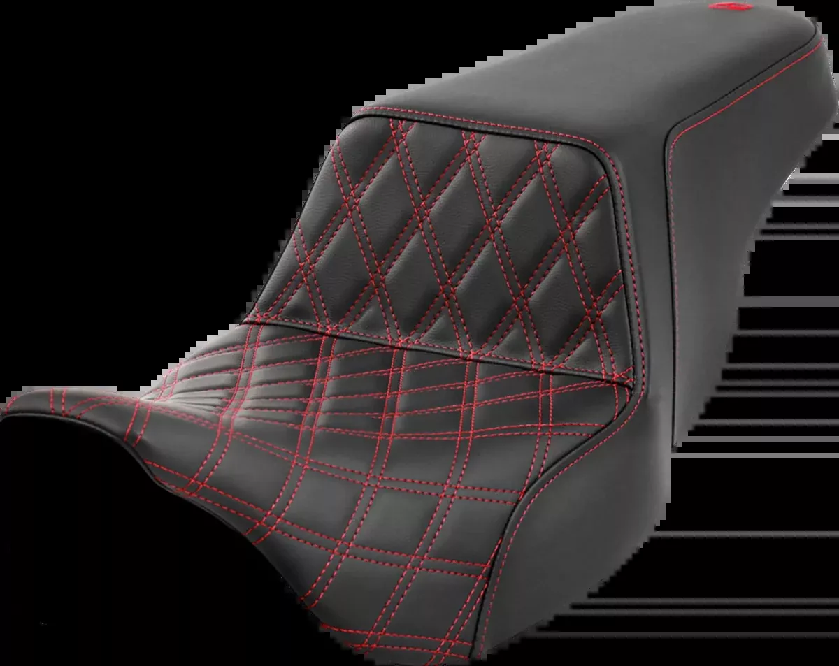 Step-Up Seat - Front Lattice Stitch - Red Stitch - FLH/FLT '08-'23