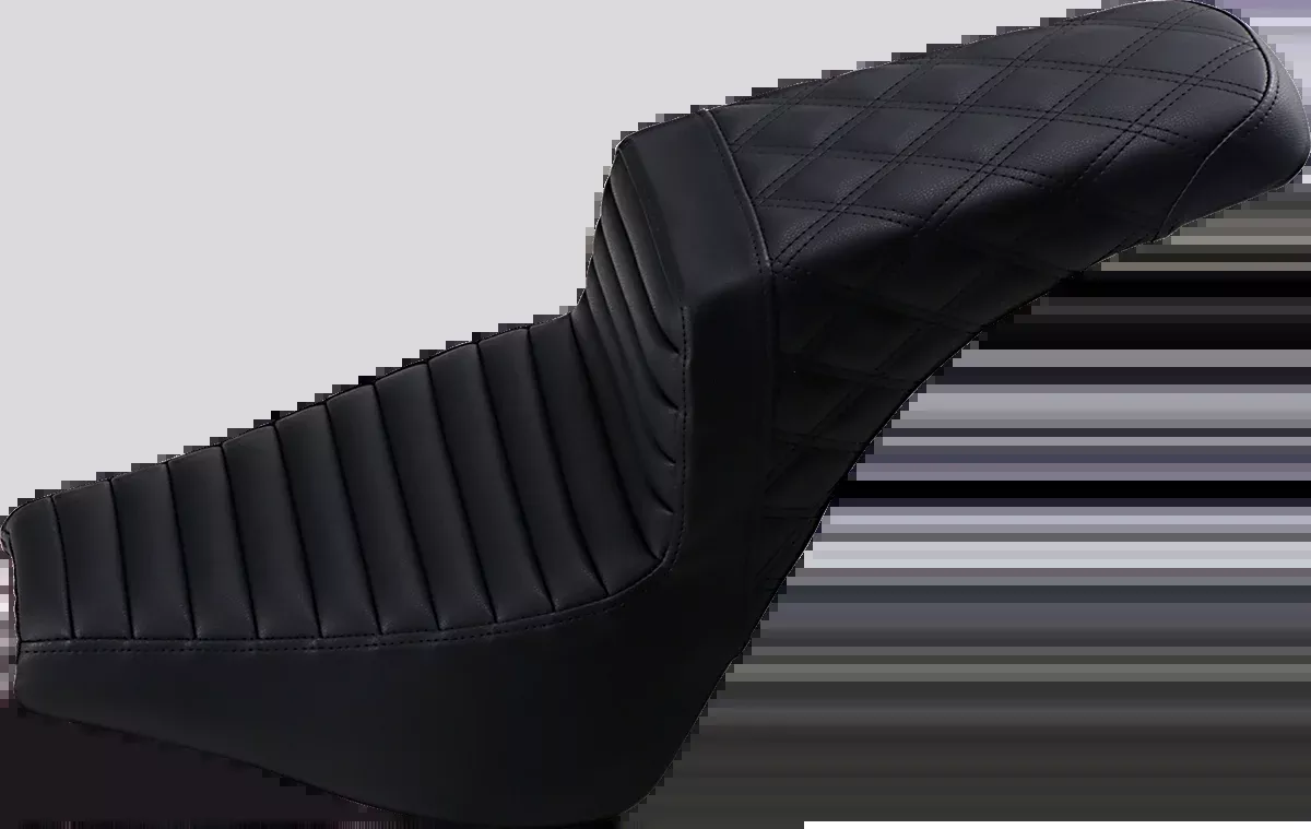 Step-Up Seat - Front Tuck-n-Roll/Rear Lattice Stitch - Black