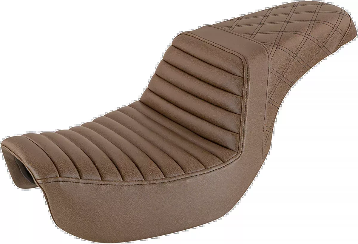 Step-Up Seat - Front Tuck-n-Roll/Rear Lattice Stitch - Brown