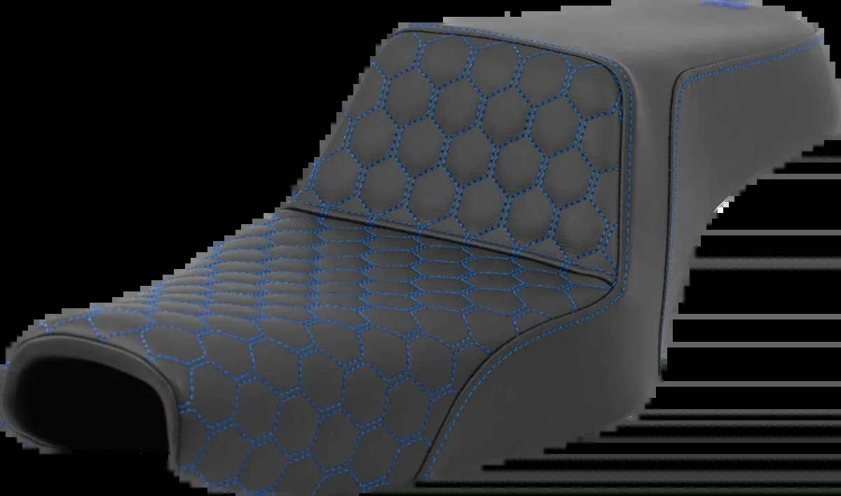 Step-Up Seat - Honeycomb - Blue Stitching - 3.3 Gal Tank - Sportster '04-'22