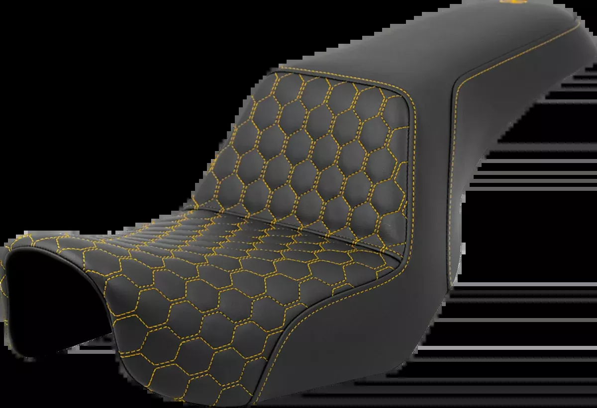 Step-Up Seat - Honeycomb - Gold Stitching - Dyna '06-'17