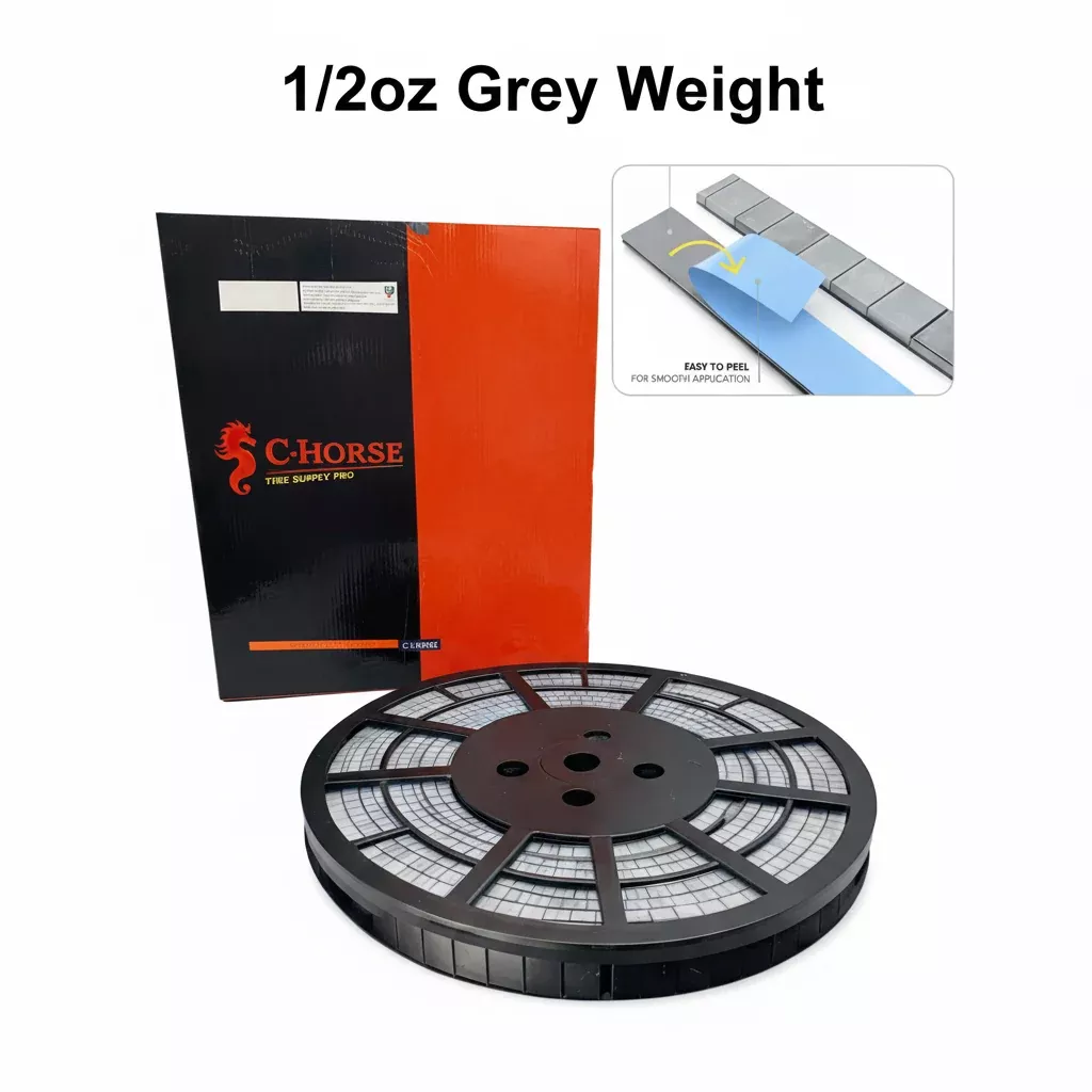 Stick-On Grey Wheel Weight Roll - 0.50oz Segments 360pc Blue Tape