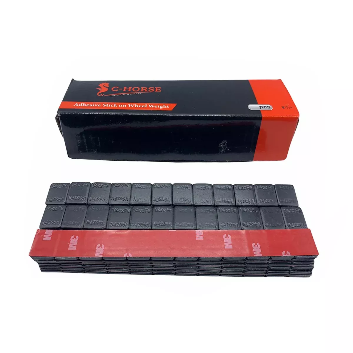 Stick-On Wheel Weights Black Coated – 0.25 oz Increments with 3M Adhesive Tape