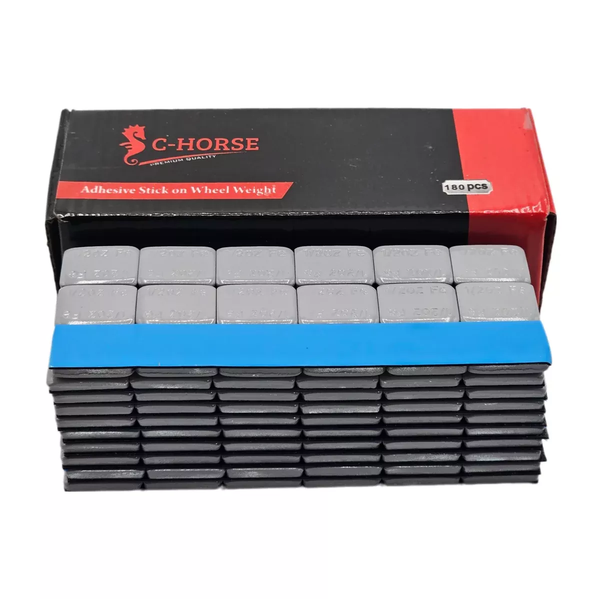 Stick-On Wheel Weights Gray Coated – 0.50 oz Increments with Blue Adhesive Tape