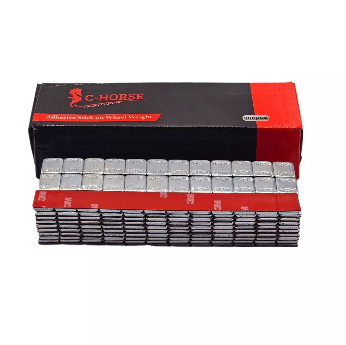 Stick-On Wheel Weights Zinc Coated – 0.25 oz Increments with 3M Adhesive Tape