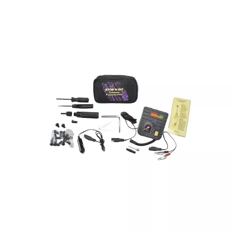 Stop & Go Tubeless Puncture Pilot Kit with Pump
