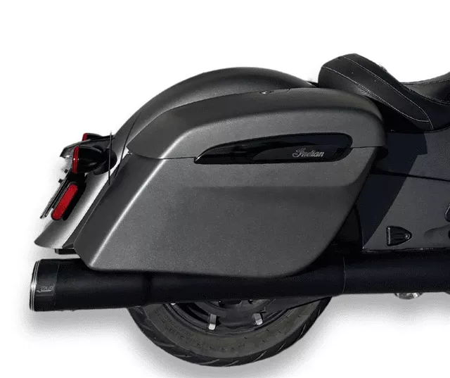 TAB Performance 4.5" Redline Slip On Mufflers for '14-Up Indian Chieftain, Springfield, Challenger, Pursuit Models with hard bags (Select Finish)