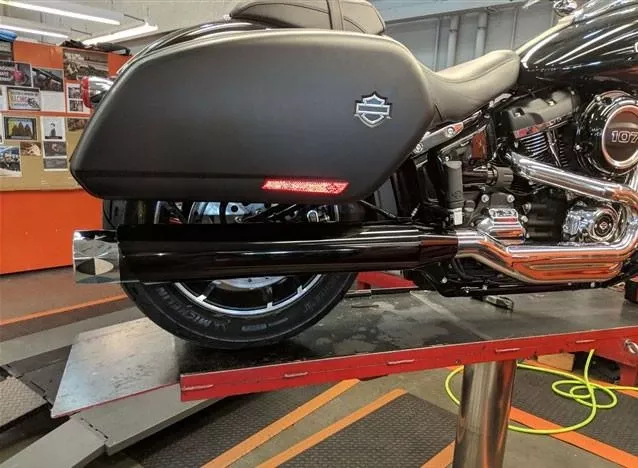 TAB Performance Tip Compatible Slip On Mufflers for '18-Up Harley Davidson Sport Glide - Black